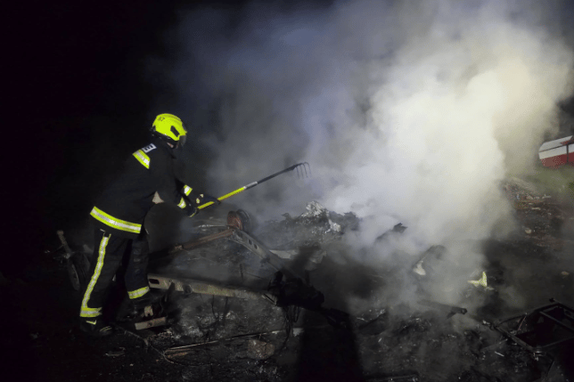 Crews used drag-forks to check for hot spots