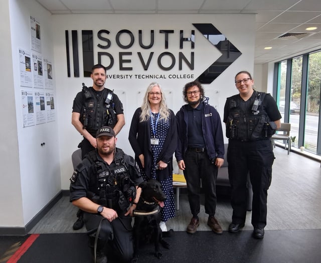 Drug detection dog visits South Devon UTC