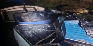 Boats 'severely damaged' by fire at beach