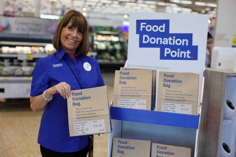 Tesco food donation bags. Photo contributed