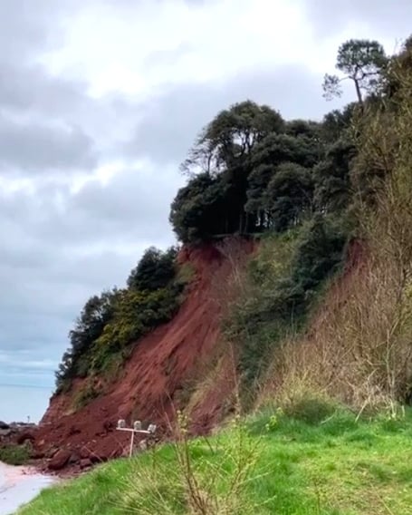 Cliff fall Shaldon. Photo Teignbridge Council