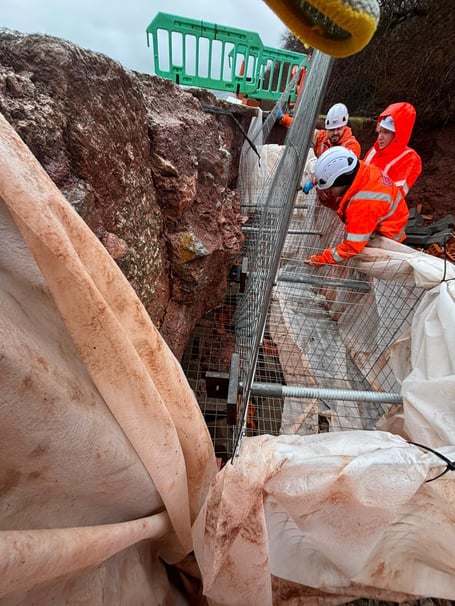 Engineers from TMS Maritime working on repairs to Sprey Point. Photo TMS Maritime