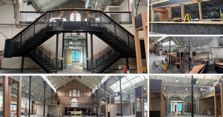 Progress on Newton Abbot's revamped market hall. Photos Teignbridge Council 