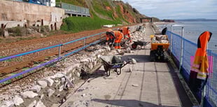 Dawlish sea wall repairs make good progress
