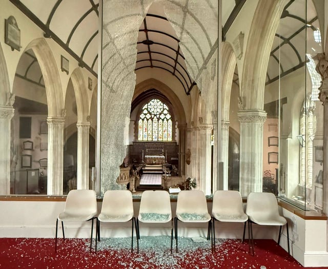 Church forced to close after glass panel shatters 