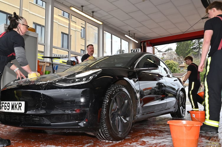 Newton Abbot Fire Station's charity car wash