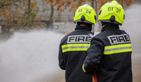 Fire crews tackles van blaze