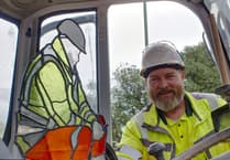 Glass art celebrates water worker