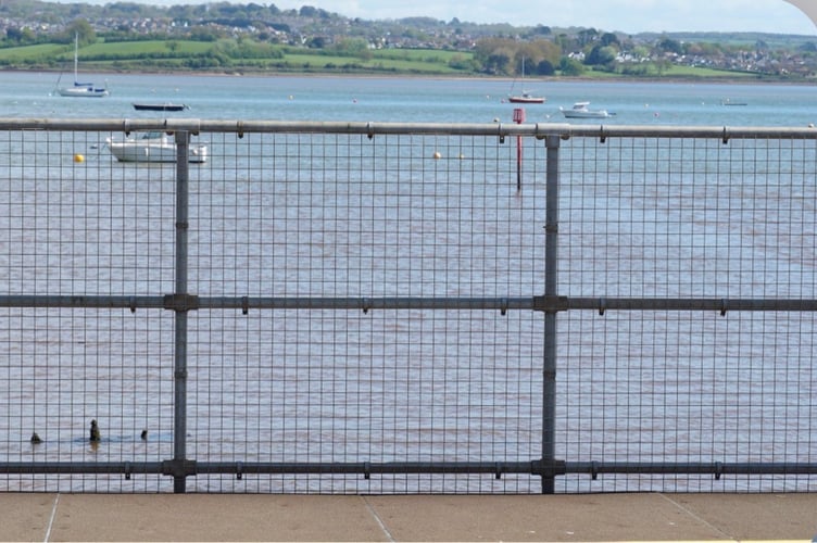 Previous fencing at Starcross station allows for estuary views. Photo Alan Connett 