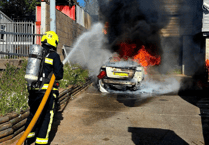 In Pictures: Audi destroyed by fire during Saturday shout in Newton Abbot
