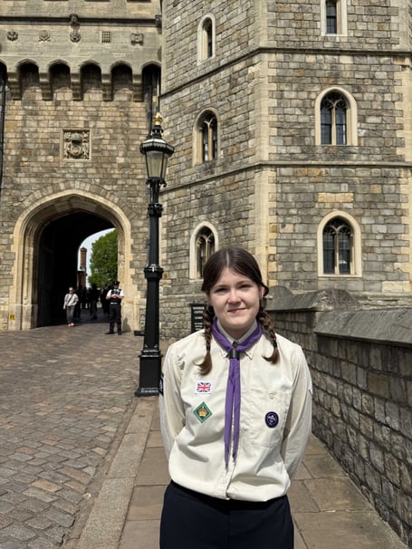 King's Scout Leila Gardner at Windsor Castle. Photo contributed 