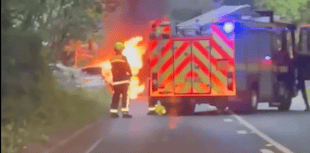 Car fire on A383 caused by mechanical fault, say fire service