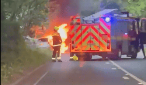 Car fire on A383 caused by mechanical fault, say fire service