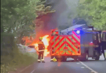 Car fire on A383 caused by mechanical fault, say fire service