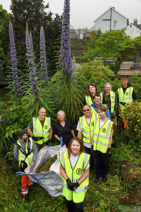 Teignmouth's guerilla gardeners at work outside the railway station