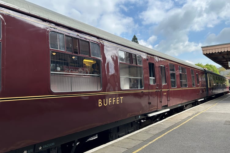 The new battery powered buffet carriage at South Devon Railway. Photo South Devon Railway