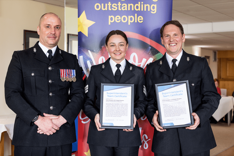 Sergeant Abigail Bratcher and Police Constable Robbie Mangham from the Teignmouth neighbourhood team