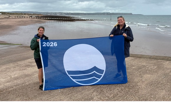 Resort staff celebrate seaside awards. Photo Teignbridge Council