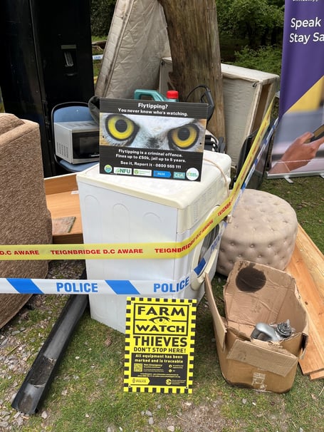 The 'fake' fly tip at Haldon Forest. Photo Devon and Cornwall Police