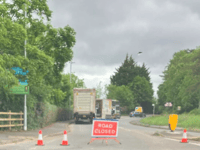 Road closed after two-vehicle collision as air ambulance spotted