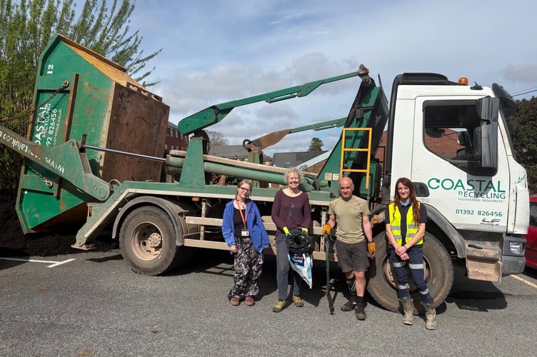 Westbank's allotment team helps with the compost delivery. Photo contributed