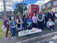 Old phone box transformed into mini library 
