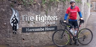 Firefighter's 550-mile charity bike ride reaches Chudleigh