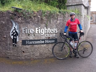 Firefighter's 550-mile charity bike ride reaches Chudleigh