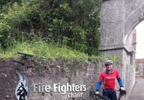 Firefighter's 550-mile charity bike ride reaches Chudleigh