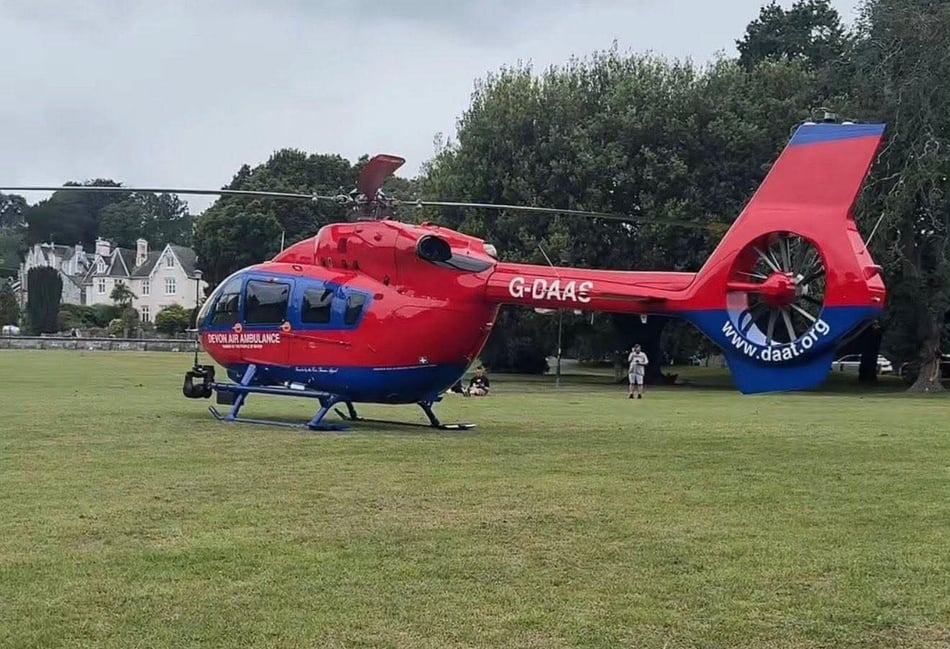 Biker airlifted to hospital after Newton Abbot collision 