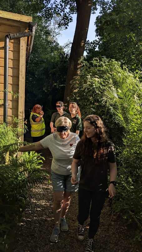 Staff from Shaldon Wildlife Trust in training with Guide Dogs UK. Photo Shaldon Wildlife Trust