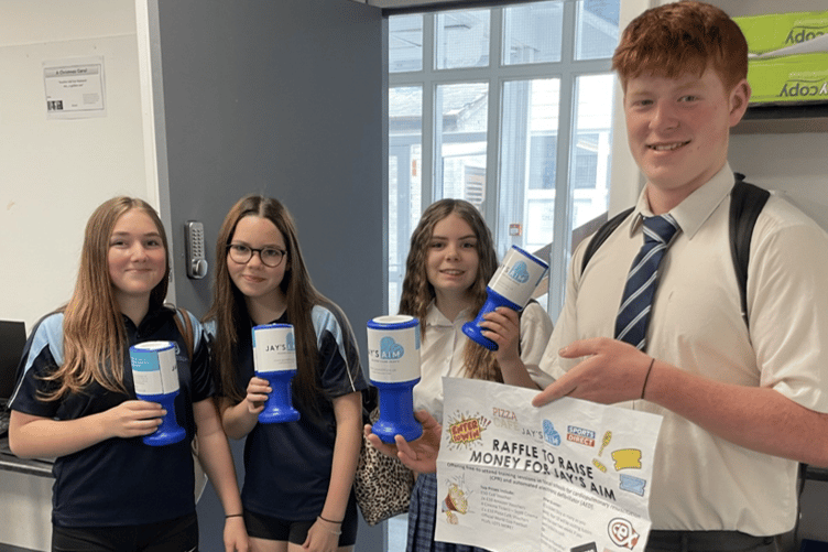 Coombeshead Academy pupils Hannah Pearson, Charlotte Gilligan, Nicole Bowden and Simeon Mason