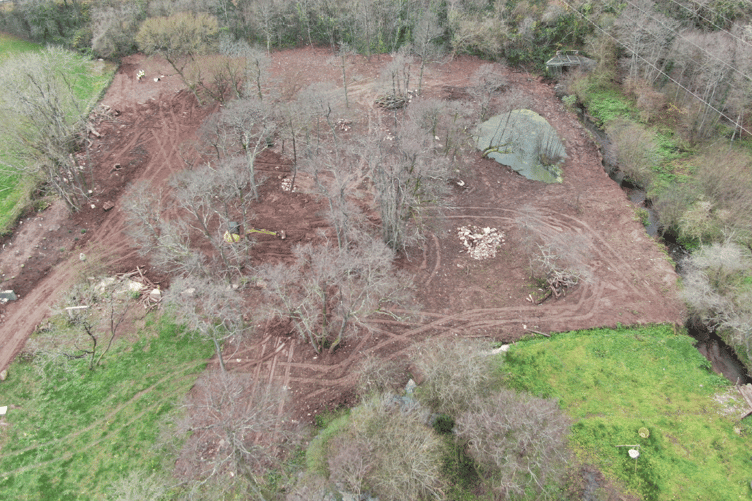 The site of illegal waste dumping near Kingsteignton. Photo Environment Agency