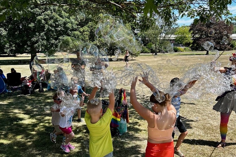 Children enjoying this year's Party in the Park in Newton Abbot. Photo supplied