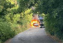 Suspected arson leaves vehicle destroyed near Dawlish