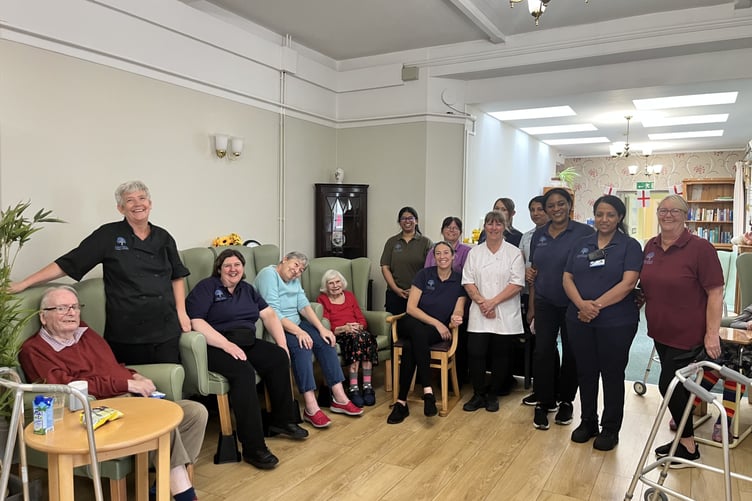Staff and residents at the Estuary View care home in Bishopsteignton