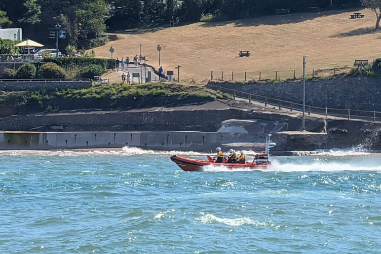 Teignmouth RNLI lifeboat off Shaldon
