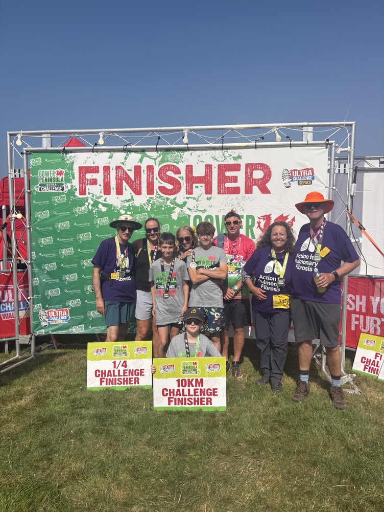 Peter Farrell and his family complete their ultra challenge for Action for Pulmonary Fibrosis. Photo supplied