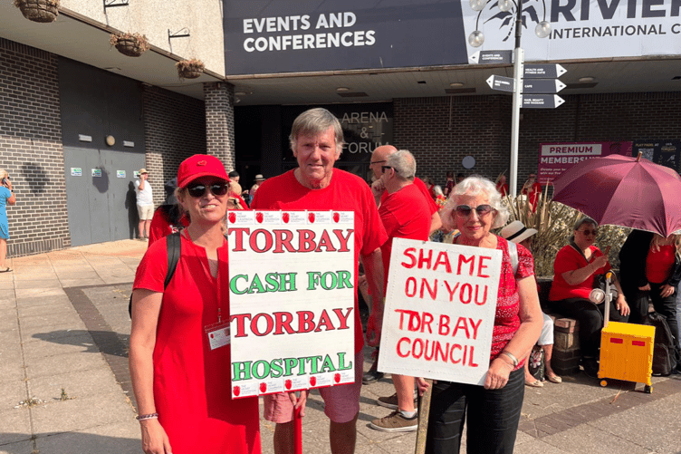 Heart Campaign protesters at a Torbay Council meeting
