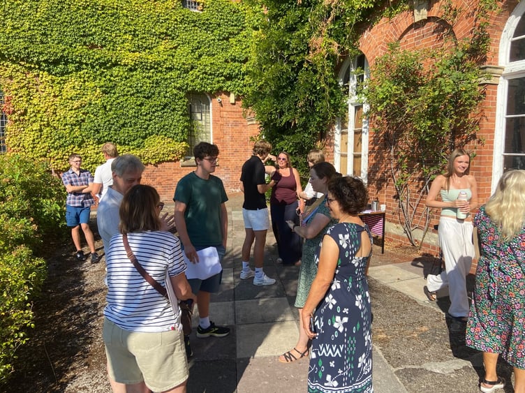 Trinity School sixth formers celebrate results. Photo contributed
