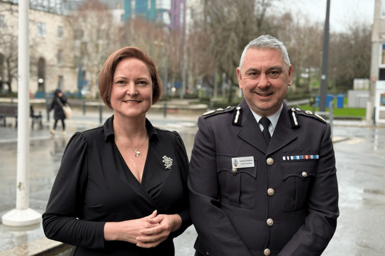 Commissioner Alison Hernandez and Chief Constable James Vaughan