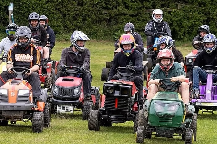 On the slow track to success: lawn mower racers at Henpeck Hideaways, Newton Abbot