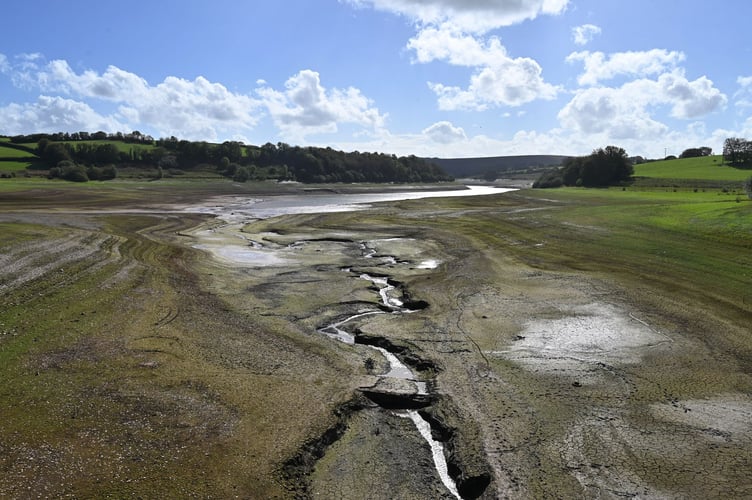 Water levels at Wimbleball Lake reservoir have fallen dramatically to below 25% capacity