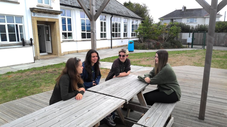 Some of the Teign School students involved in a project linking them with girls in Afghanistan. Photo supplied