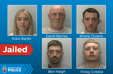 David Barnes and Finley Gribble, both from Buckfastleigh, were among 13 people sentenced for their roles in organised crime conspiracies that flooded Devon with millions of pounds’ worth of illegal drugs. Photo Devon and Cornwall Police