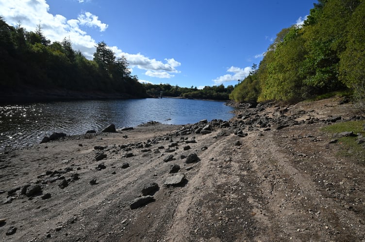 The Environment Agency has confirmed that parts of Devon and Cornwall have entered Severe Drought status, The scene at Trenchford Reservoir at the head of the Teign Valley in Devon where levels have reached 18% of capacity.