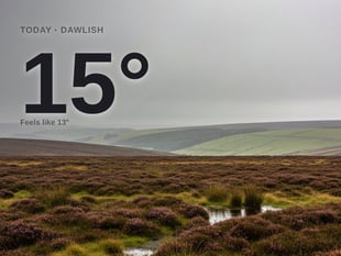 Dawlish: heavy rain, high of 15°C