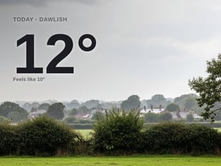 Dawlish: rainy day, high of 11°C on Friday
