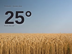 Dawlish: sunny day, high of 25°C