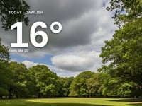 Dawlish: partly cloudy day, high of 15°C